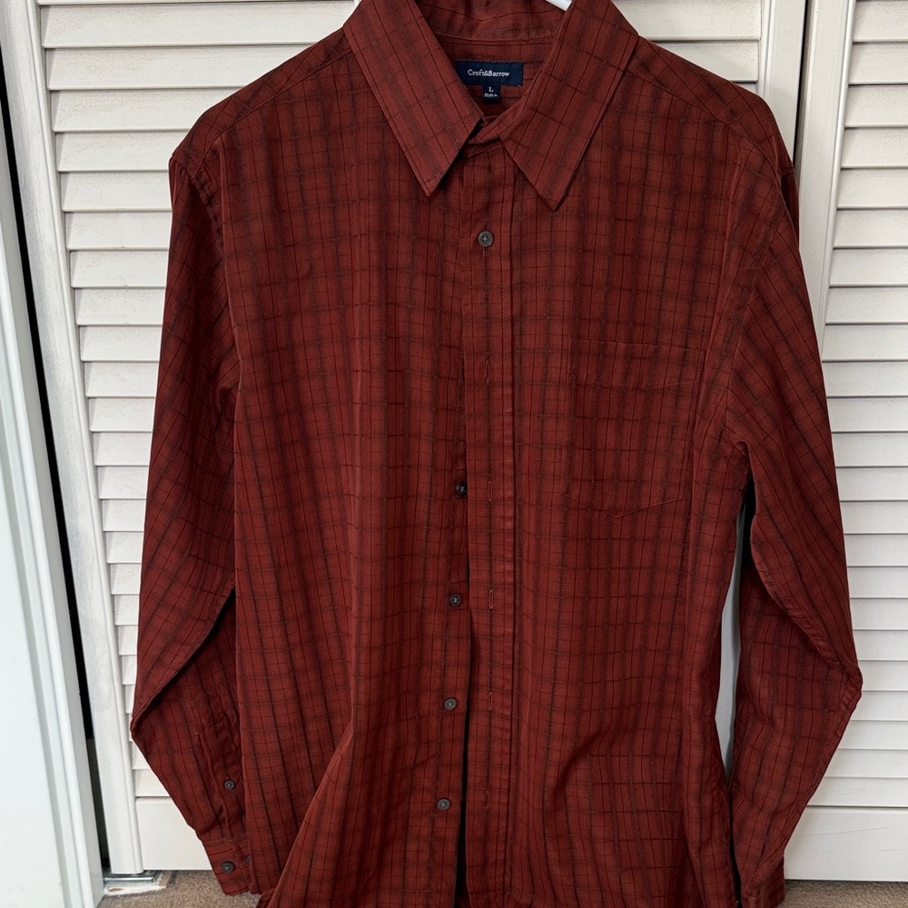 Croft & Barrow Men's Dark Red Plaid Shirt